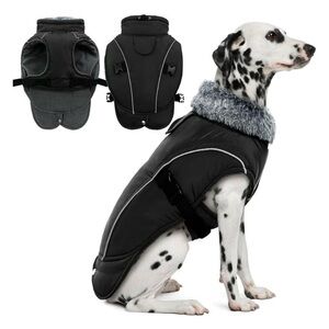 DENTRUN Winter Warm Dog Coat Reflective Jacket with Turtleneck XL
